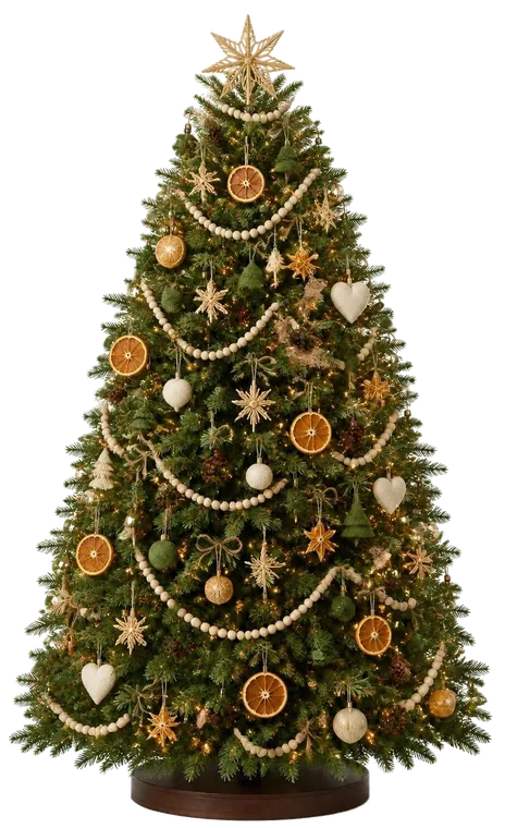 Sapin de Noël décoré style Forêt Nature Scandinave